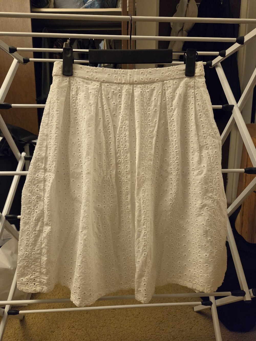 White Eyelet A-Line Women's Skirt